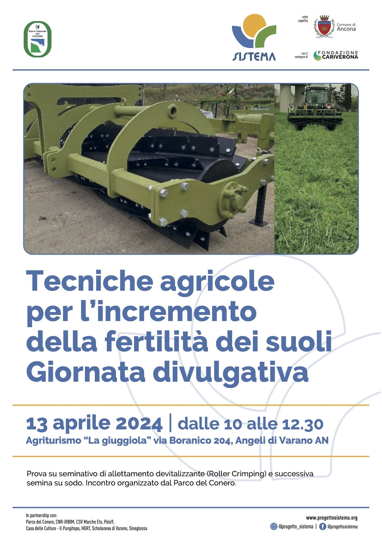 PROGETTO SISTEMA: Il Parco del Conero promuove le tecniche agricole per l’incremento della fertilità dei suoli con una giornata divulgativa