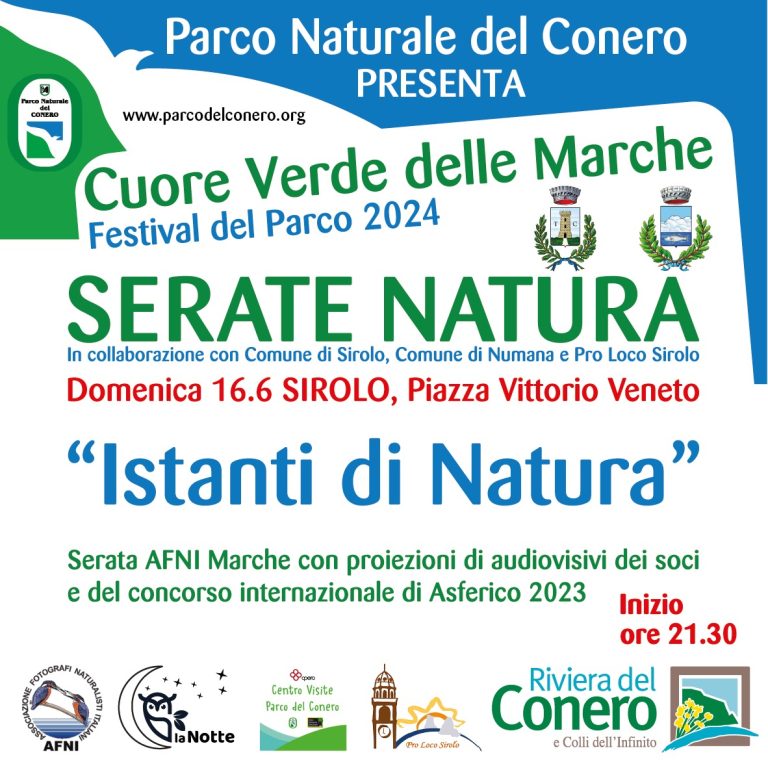 PARCO DEL CONERO: A Sirolo “Istanti di Natura” domenica alle 21.30