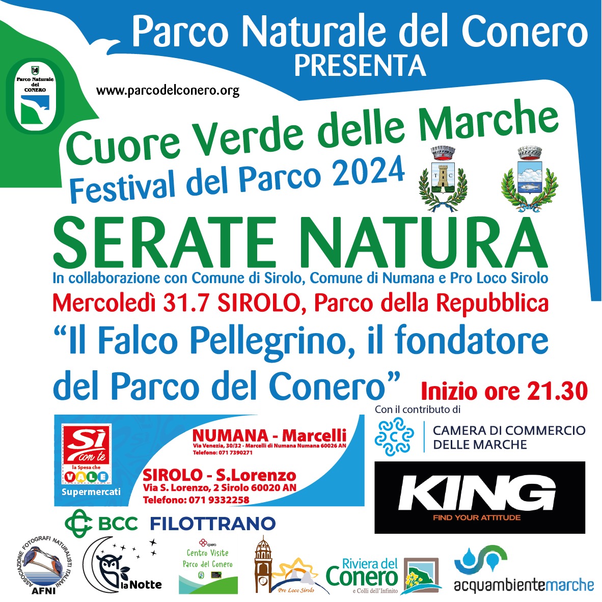 PARCO DEL CONERO: A Sirolo serata dedicata al Falco Pellegrino, il “fondatore” del Parco del Conero