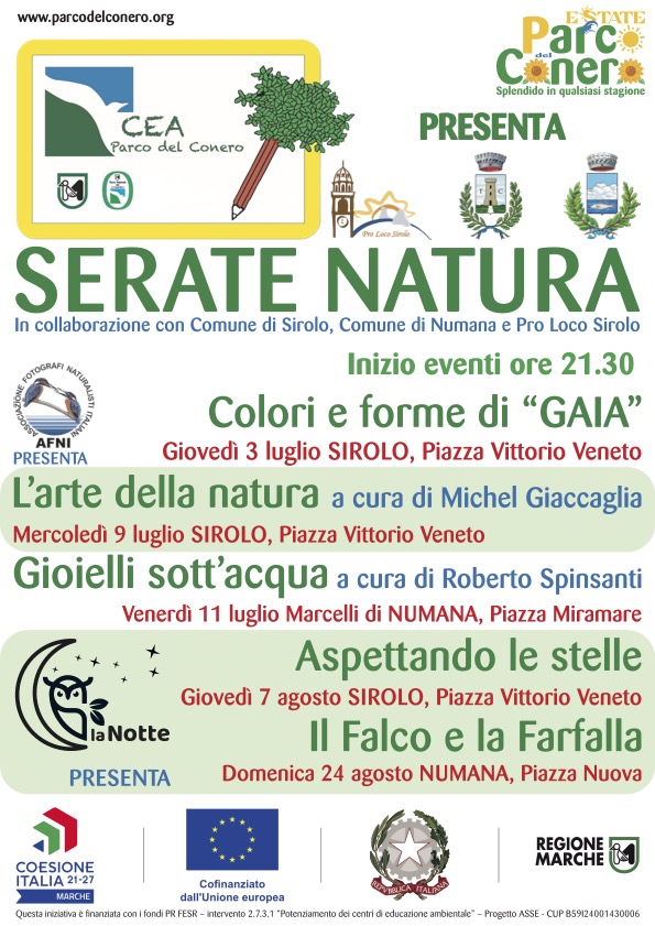 PARCO DEL CONERO: Al via il ciclo di eventi “Serate Natura” 2025
